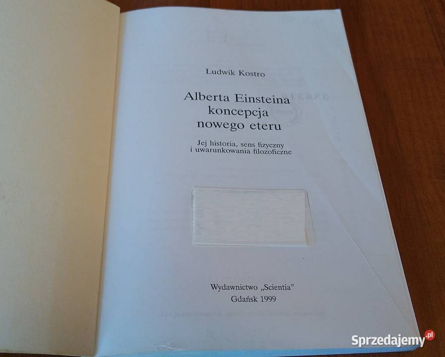 Alberta Einsteina koncepcja nowego eteru jej Gdańsk