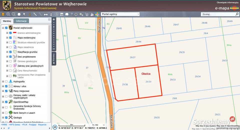 Grunt Głazica 1005m2 pomorskie