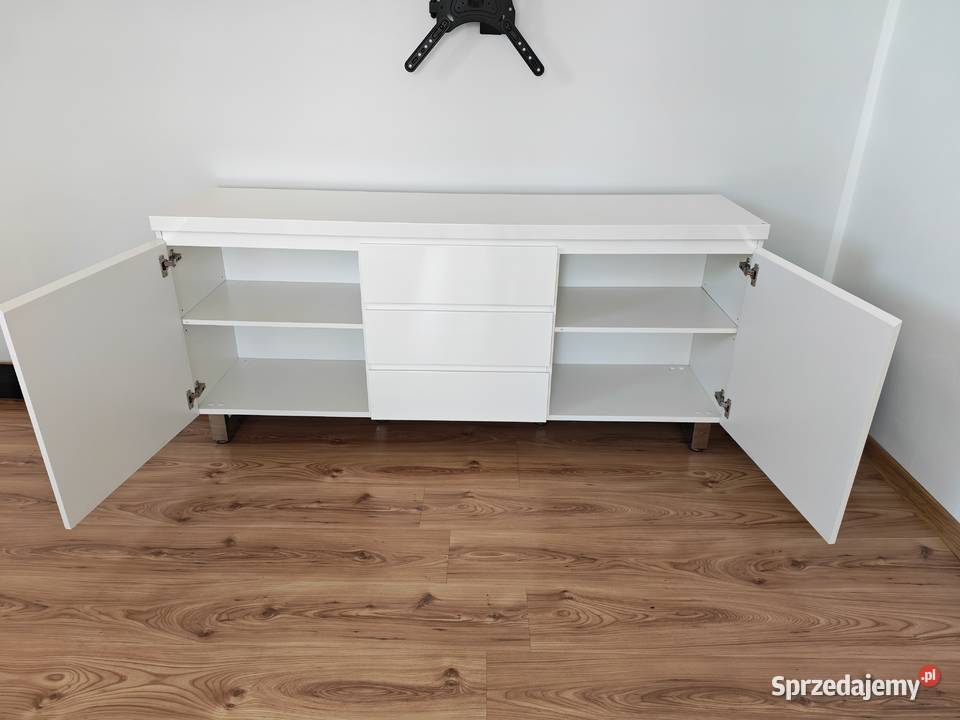 Komoda biała połysk na nóżkach 167x74 śląskie Mszana