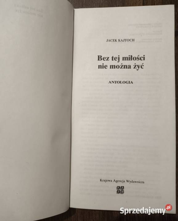 Bez tej miłości nie można żyć antologia Warszawa