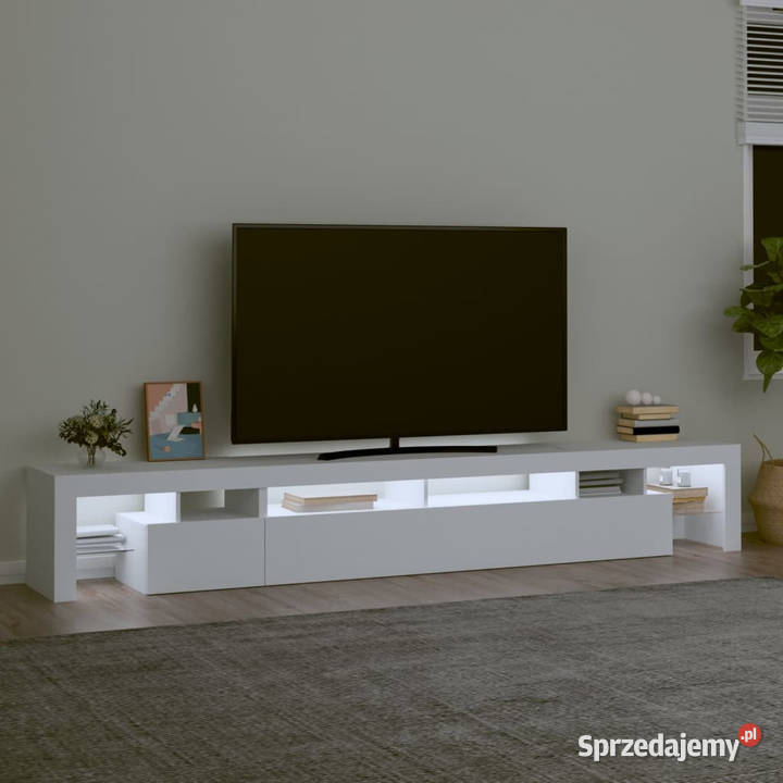 Szafka pod TV z oświetleniem LED biała Warszawa
