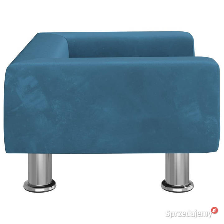 Sofa dzieci niebieska 50x40x265 aksamitna Meble Warszawa