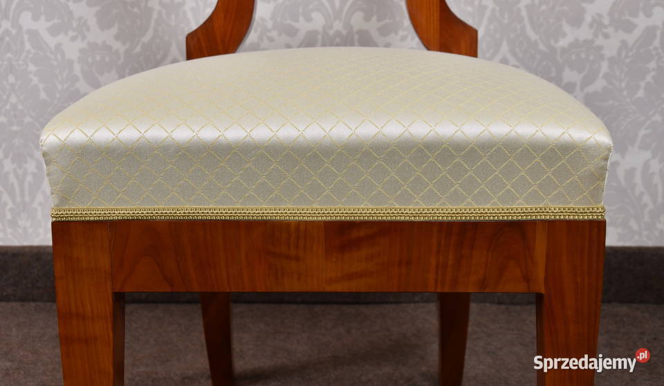 Dwa krzesła biedermeier czereśnia kopie politura