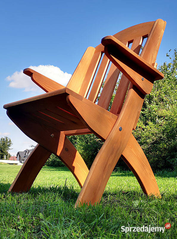 Krzesło ogrodowe drewniane składane tarasowe X drewno Kalety sprzedam