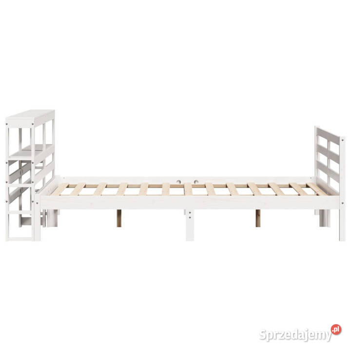 Rama łóżka bez materaca biała lite drewno 156cm mazowieckie