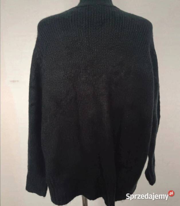 Kardigan Sweter czarny dziergany jesień zima 2YK Swetry i golfy podkarpackie