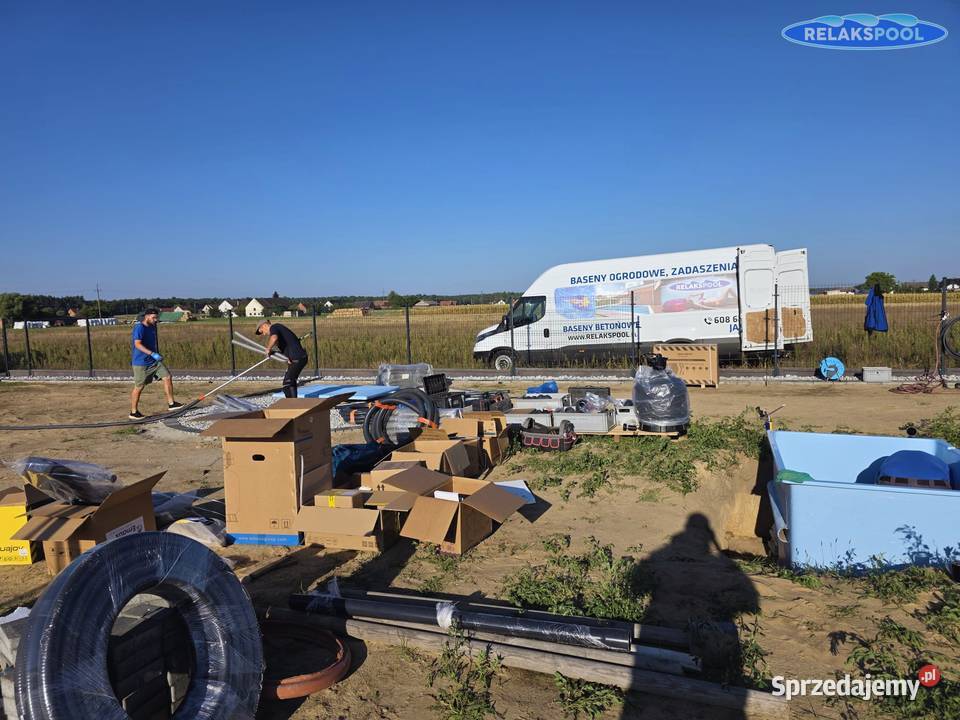 Basen poliestrowy 850x370x155m kompletny ZESTAW Gdańsk