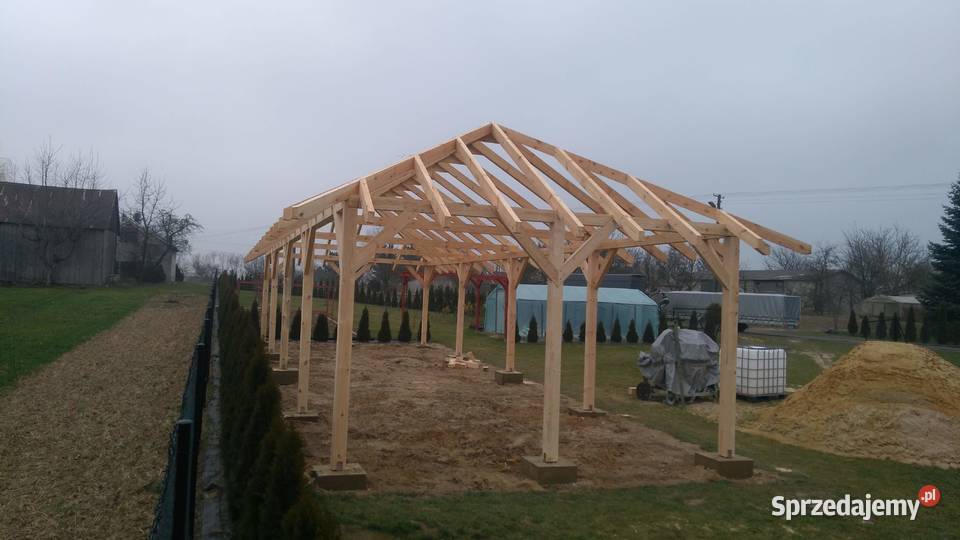 Wiata drewniana garażowa 5x15 Kozienice sprzedam