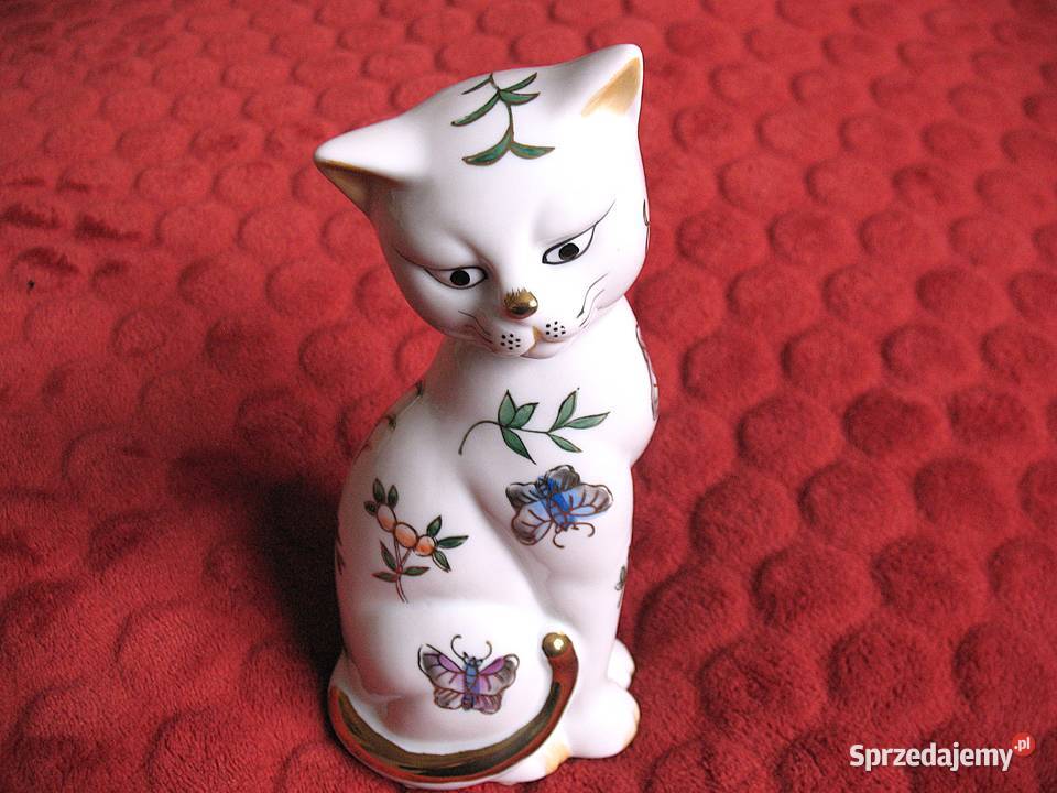 Kot Andrea z motylami porcelana 18 x 9 x 65 Figurki i rzeźby Siedlce sprzedam