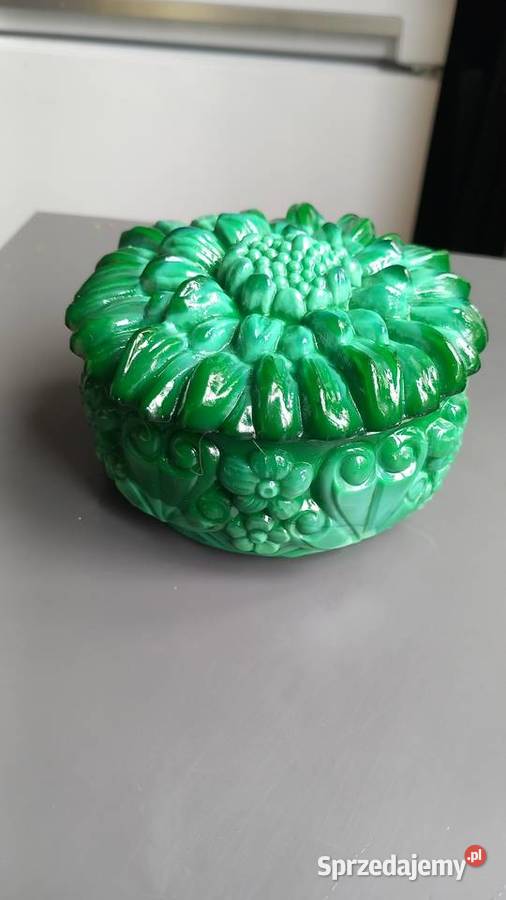 Pudelko malachitowe chryzantema art deco Marki