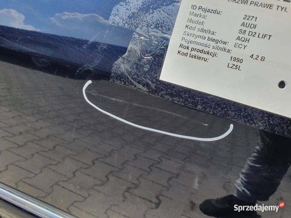 DRZWI PRAWE TYŁ AUDI S8 D2 LIFT LZ5L LIFT osobowe kujawsko-pomorskie Lipno
