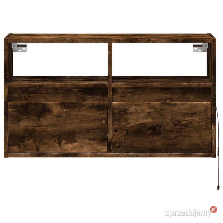 Ścienna szafka TV z LED przydymiony dąb 80x31x45 Warszawa