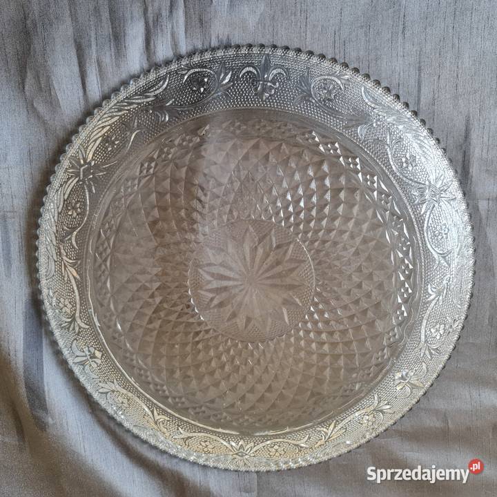 Paterataca z bezbarwnego szkła Okres PRLu Warszawa