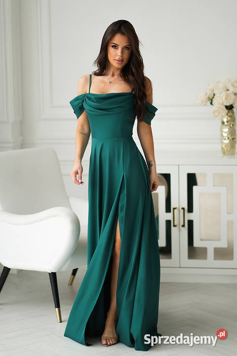 Suknia brokatowa sukienka wieczorowa rozcięcie dolnośląskie Jelenia Góra sprzedam