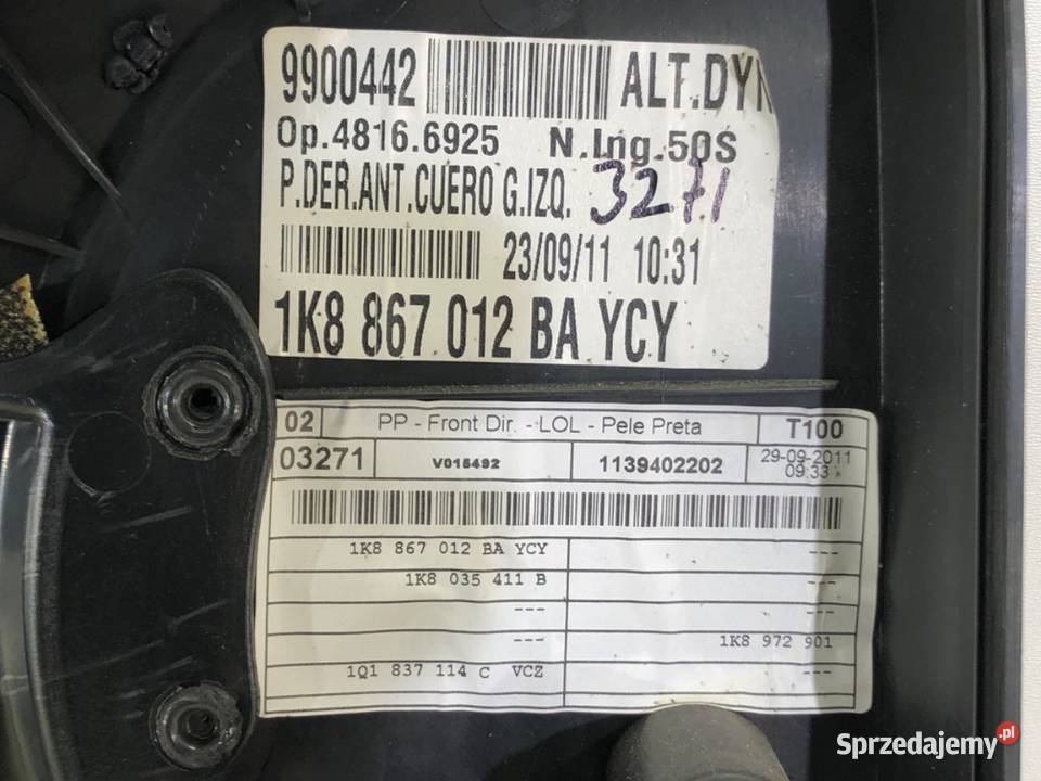 BOCZEK DRZWI PRAWY PRZÓD VW SCIROCCO III podkarpackie