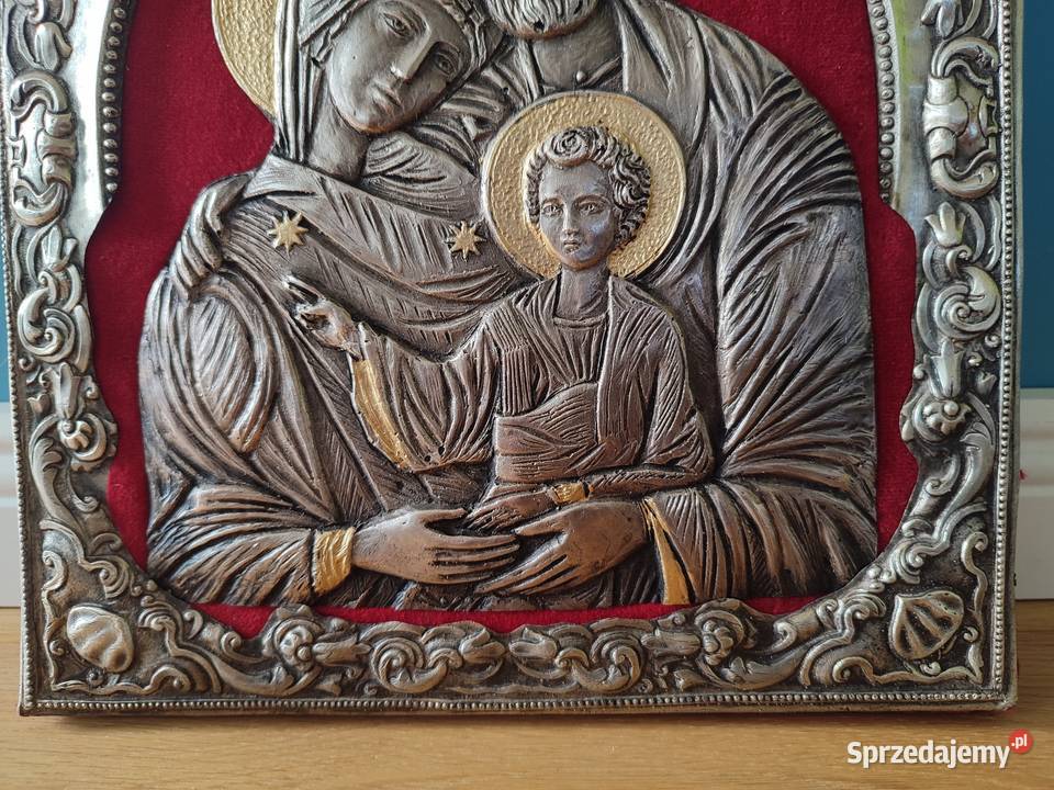 Piękna ikona przedstawiająca Świętą rodzinę Łódź