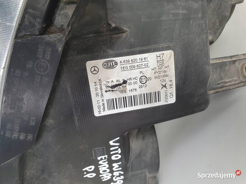 Mercedes Vito Viano W639 LIFT PRZEDNIA LAMPA osobowe lubelskie sprzedam