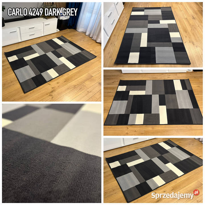 NOWOCZESNY DYWAN 120X170 CARLO 4249 DARK GREY Dywany podlaskie Białystok