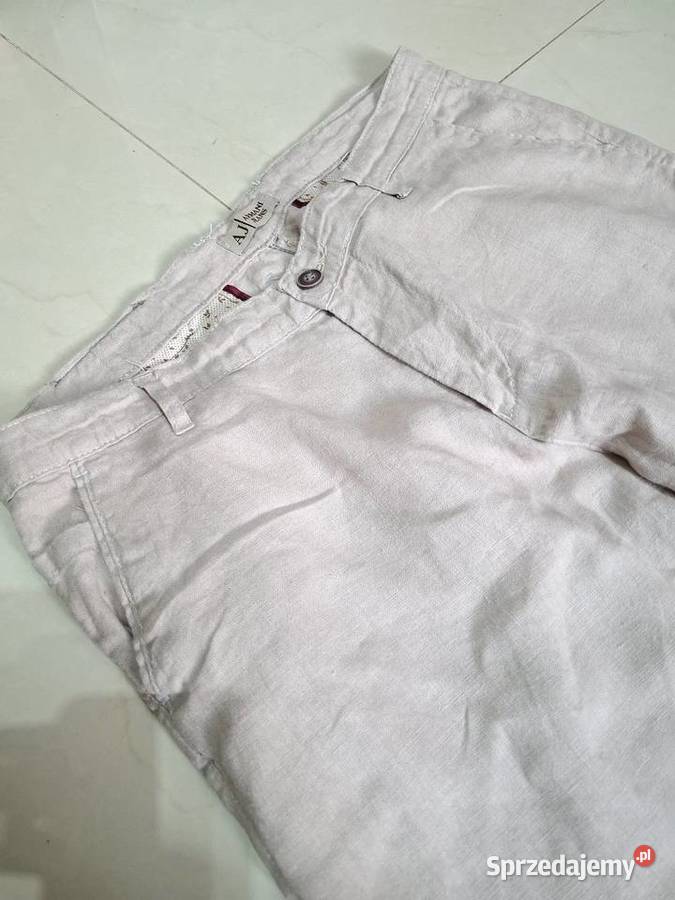 Męskie spodnie bawełniane lniane styl Chino 34 Kraków sprzedam