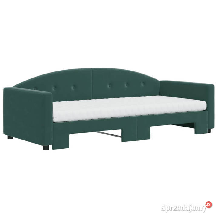 Sofa rozsuwana z materacami ciemnozielona Warszawa