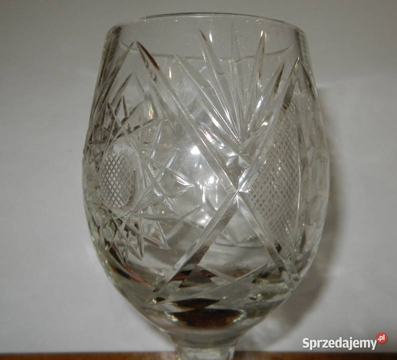 Kieliszki kryształowe komplet zestaw 6 PRL Leżajsk