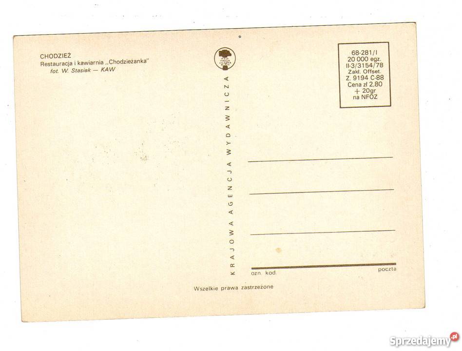 CHODZIEŻ POCZTÓWKA Pocztówki i karty telefoniczne świętokrzyskie Krynki