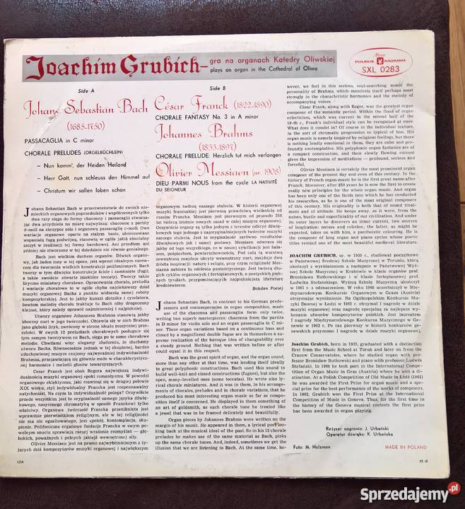 Płyty Winylowe Organ Kerital Joachim Grubich Wrocław