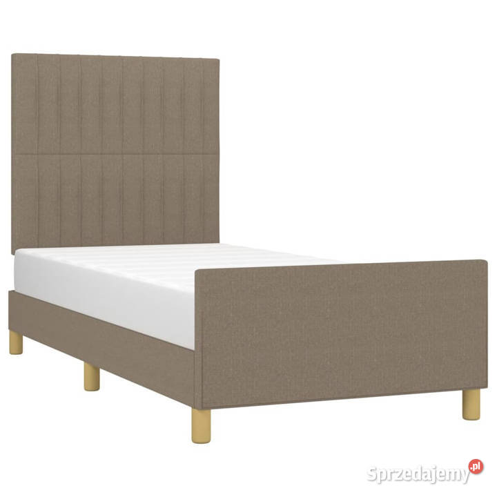 Rama łóżka z zagłówkiem taupe obita tkaniną 128cm Warszawa sprzedam