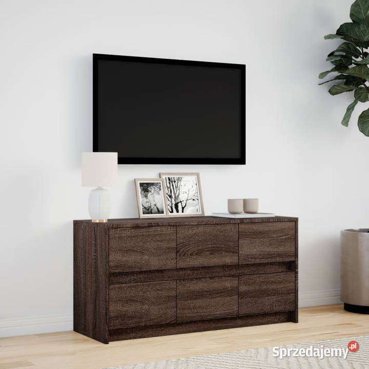 Szafka pod TV z LED brązowy dąb 100x34x50 RTV mazowieckie Warszawa