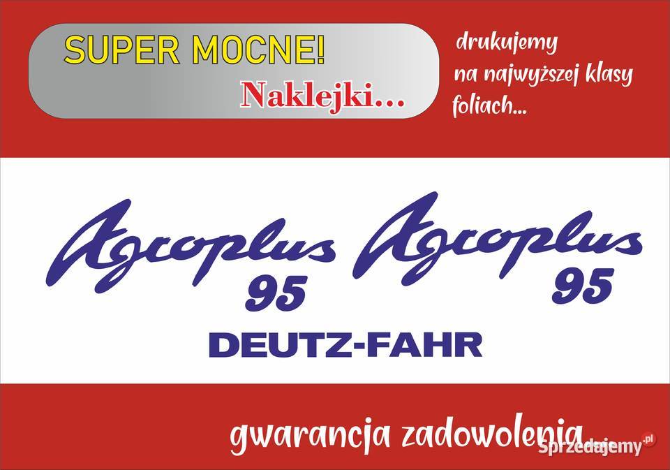 Naklejki Deutz Agroplus 95 i inne modele kujawsko-pomorskie Bydgoszcz sprzedam