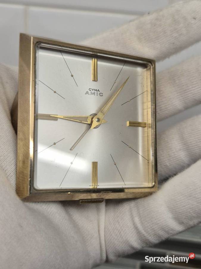 Stary podróżny budzik Cyma AMIC Chorzów