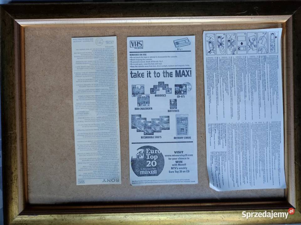 etykieta nalepka naklejka na kasety video Maxell Kielce