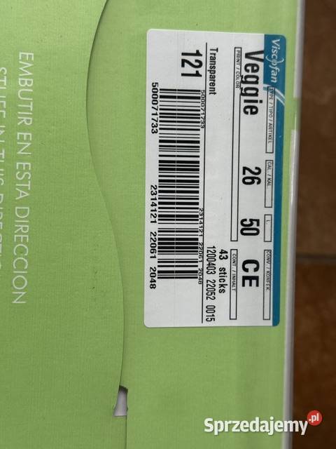 Viscofan Veggie osłonki wegńskie roślinne2650 dł Głogówko sprzedam