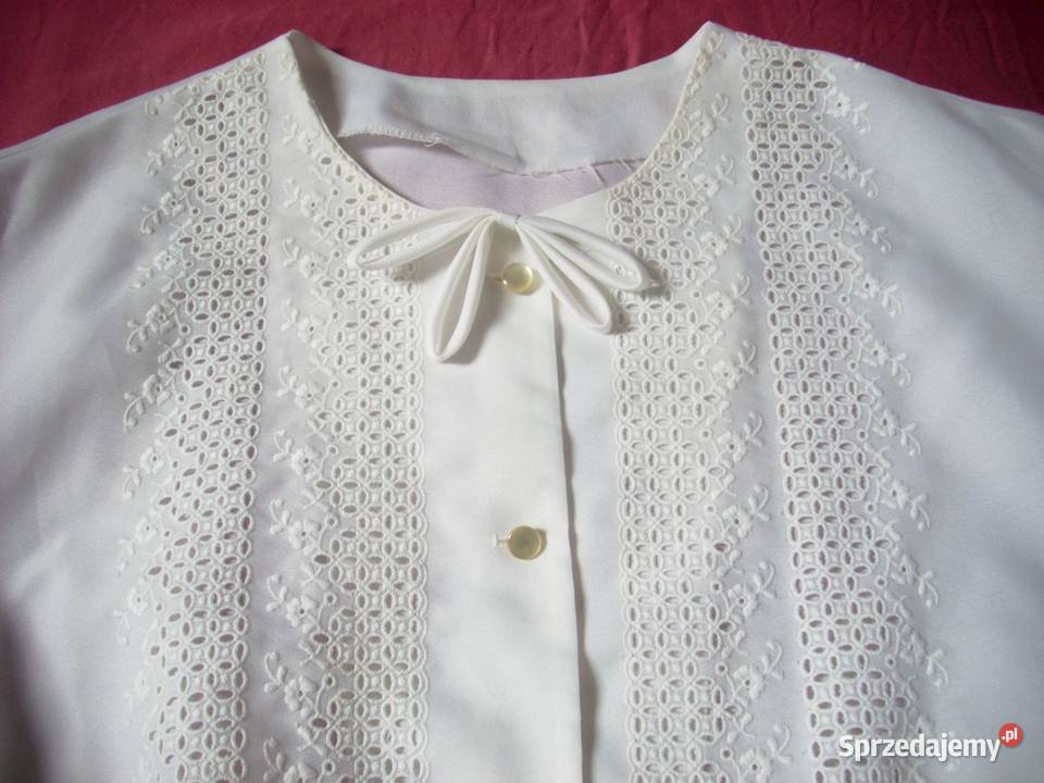 Elegancka Biała koszula z kokardką 46 48 Nowy Sącz