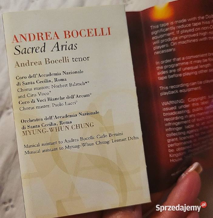 Andrea Bocelli dwie kasety w stanie IDEALNYM Chełmno