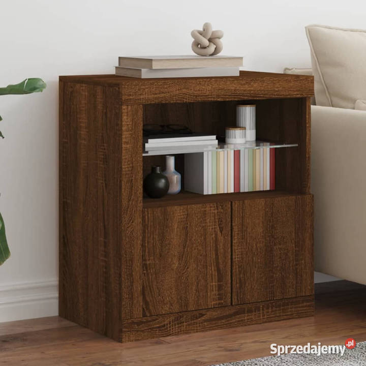 Szafka z oświetleniem LED brązowy dąb 605x37x67 Warszawa