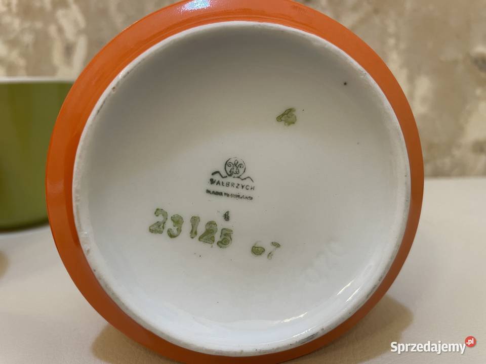Art Deco Wałbrzych filiżanki cukiernica Look PRL Łódź