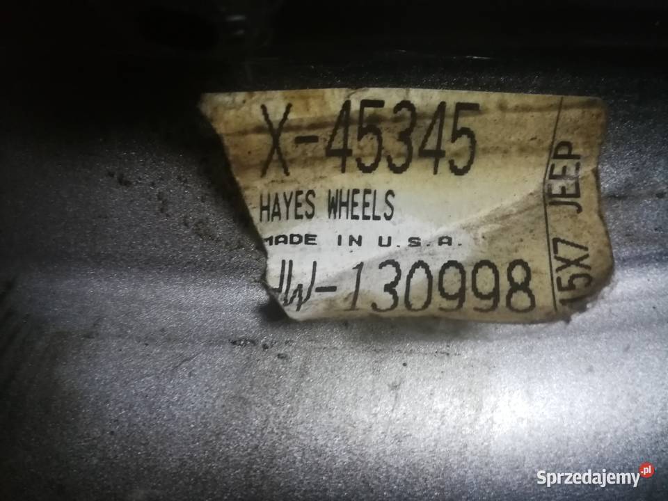 Jeep Cherokee XJ Wrangler YJTJ felgi stalowe oem Niepołomice