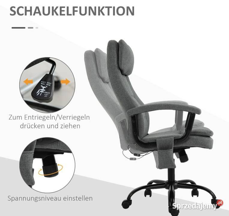 Vinsetto Krzesło biurowe z funkcją masażu Pozostałe Bochnia