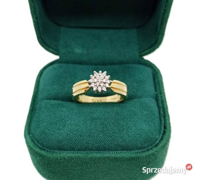 Złoty Pierscionek z diamentem 585 340g R10 Elbląg sprzedam