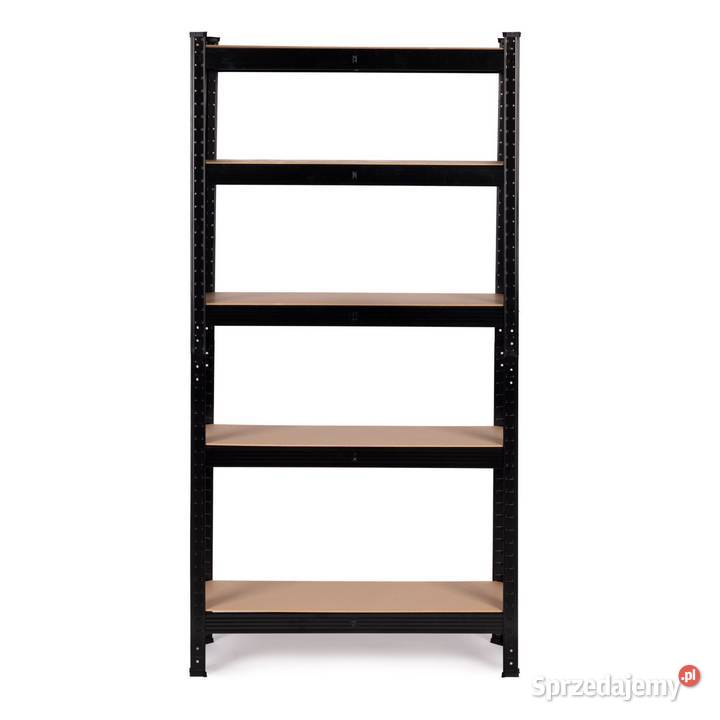 Regał magazynowy metalowy czarny 2w1 5 jasnych Regały