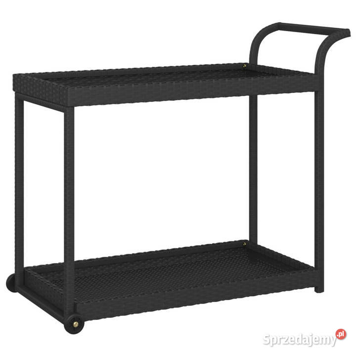 Wózek barowy czarny 100x45x83 polirattan