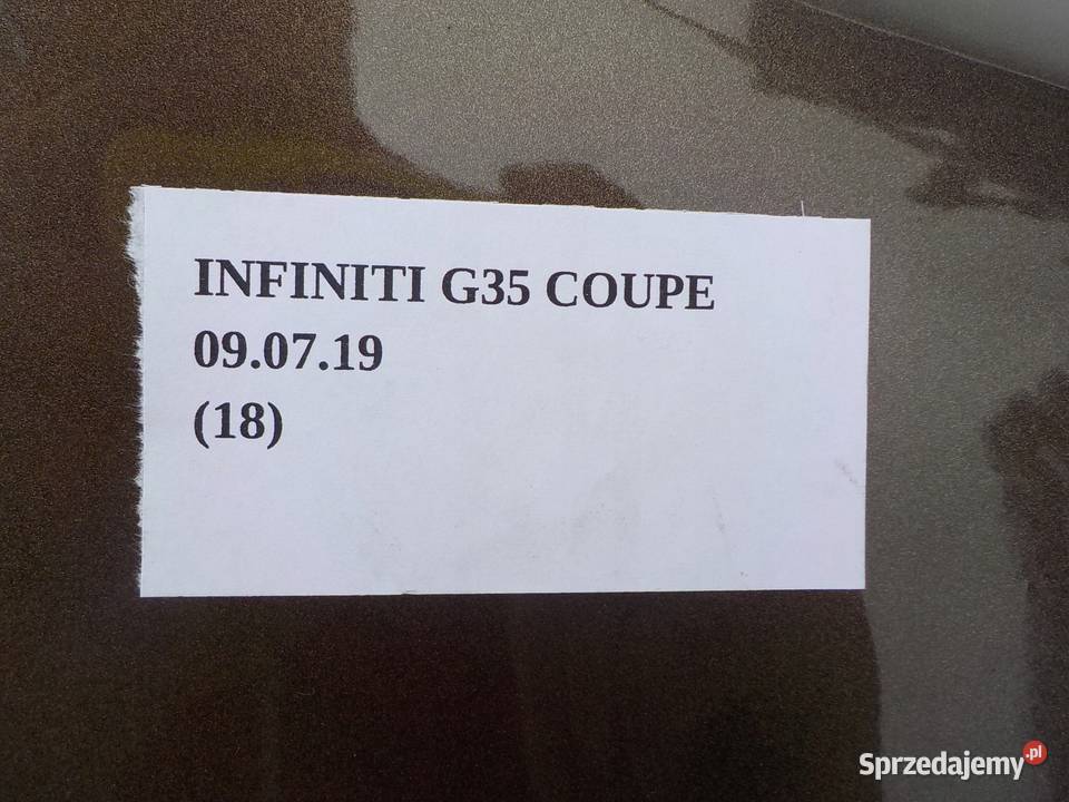 BŁOTNIK PRZEDNI PRAWY PRZÓD INFINITI G35 COUPE osobowe wielkopolskie Nowy Tomyśl