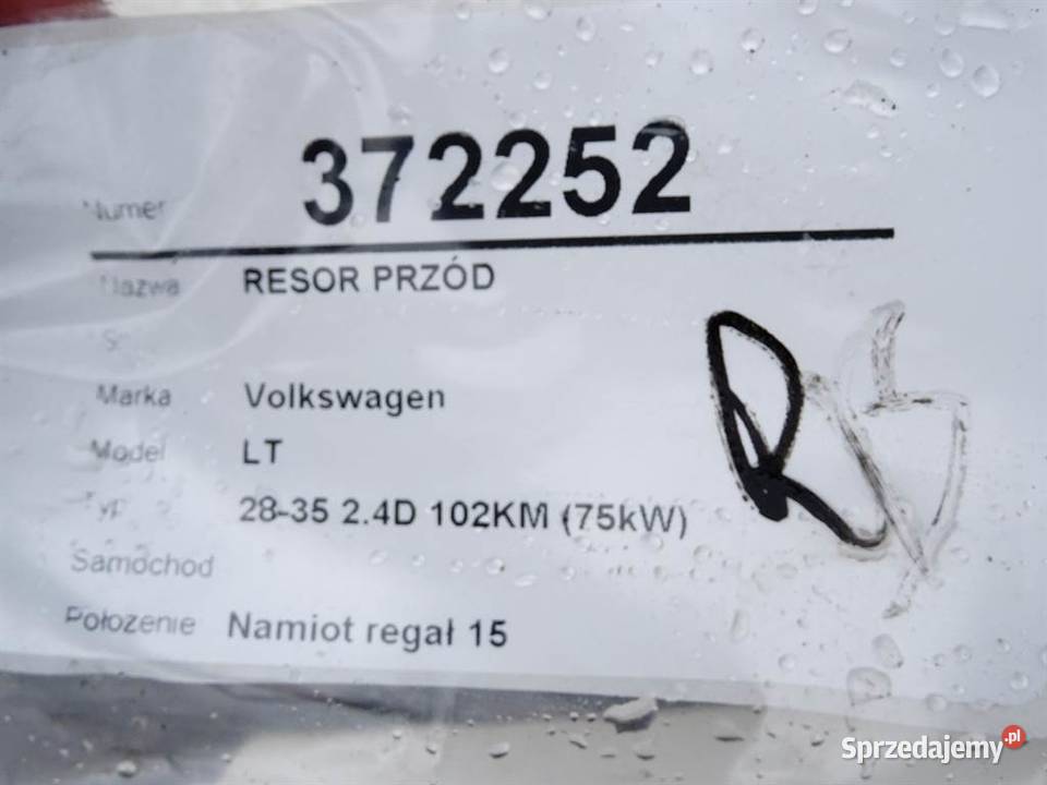 RESOR PRZÓD VW LT 28 35 Van minibus 7596 PIÓRO osobowe