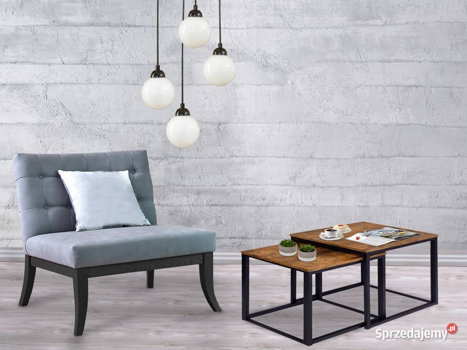 STOLIK KAWOWY ŁAWA STÓŁ ZESTAW 2 LOFT INDUSTRIAL podlaskie Choroszcz