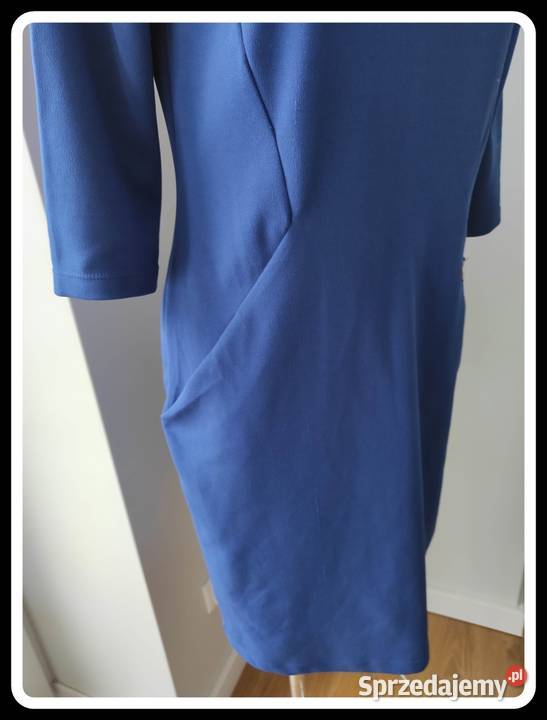 Szachownica granatowa sukienka 40 L z Spódnice i sukienki Płock sprzedam