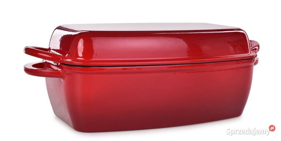 Duża masywna brytfanna z pokrywką grillową