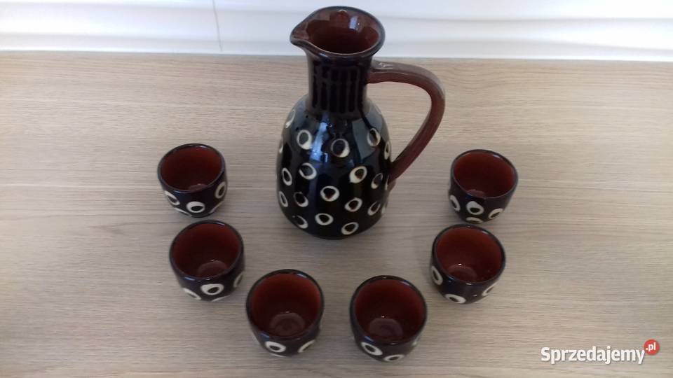 Dzbanuszek z czarkami do wódki ceramika Pozostałe Kraków
