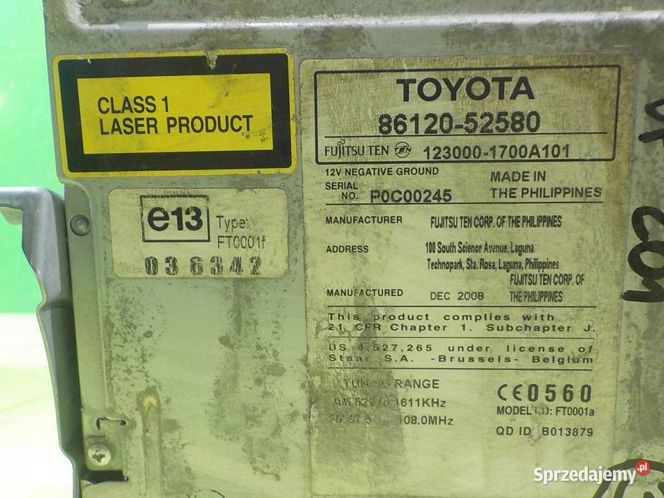 TOYOTA URBAN CRUISER 13 VVTI 09r 5D radio CD mazowieckie sprzedam