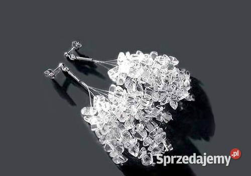 Kryształ górski srebro kolczyki Zabierzów